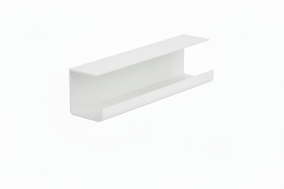 Black self-adhesive shelf with dimensions on a white background