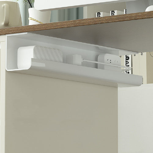 White self-adhesive shelf with dimensions on a white background